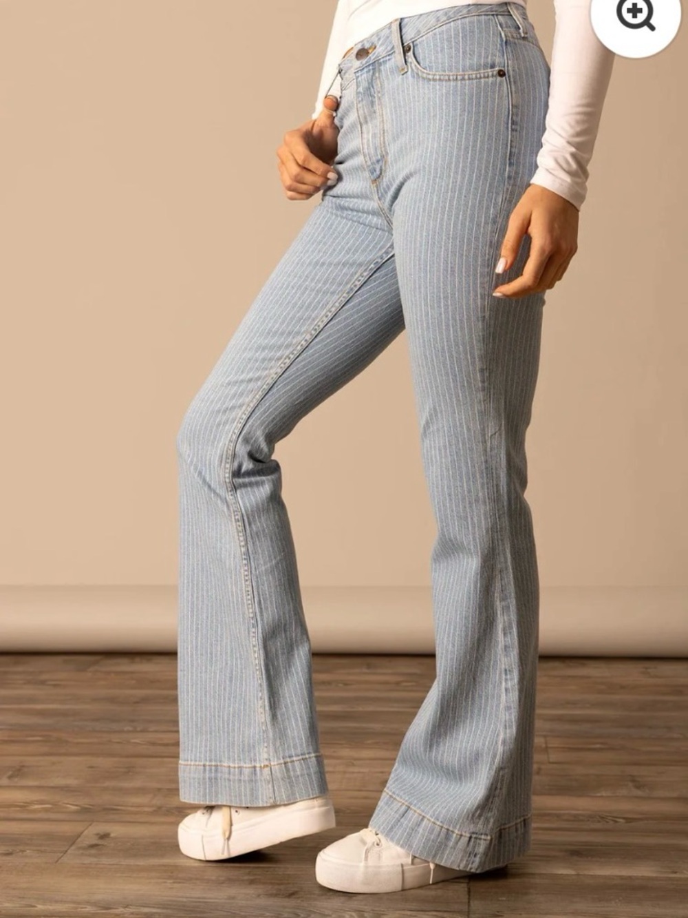 Kimes Ranch Crystal Pinstripe Flare Jeans 00/34